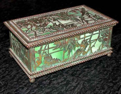 Lot 1275A - Tiffany Studios Glass and Bronze Box