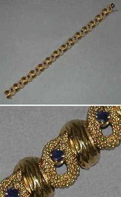 Lot 479 - Gold and Sapphire Bracelet
