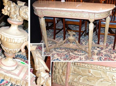 Lot 452 - Louis XVI Style Marble Top Cream and Pink...