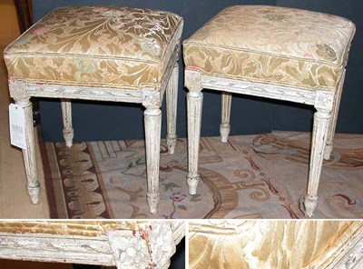 Lot 495 - Pair of Louis XVI Style White Painted and...