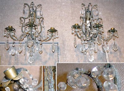 Lot 396 - Pair of Louis XV Style Gilt-Metal and Cut...