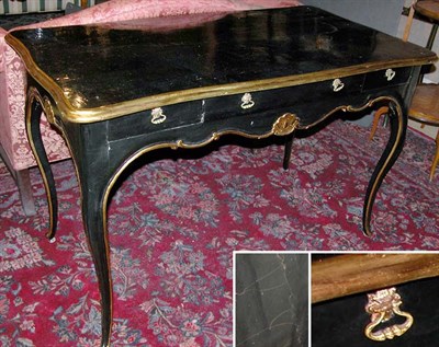 Lot 254 - Louis XV Style Gilt Decorated Black Painted...