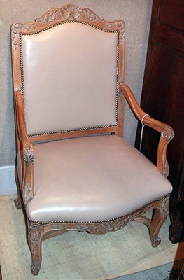 Lot 106 - Regence Style Beechwood High Back Armchair
