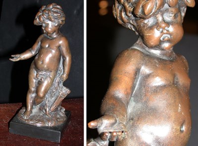 Lot 385 - French Bronze Figure of a Putto