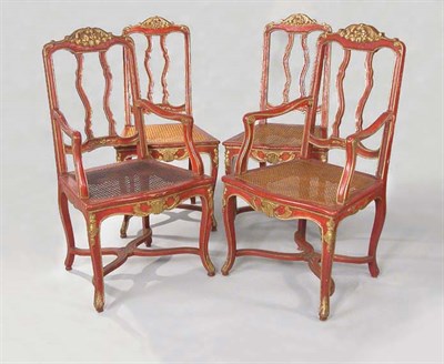 Lot 398 - Set of Eight Continental Rococo Style Gilt...