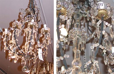 Lot 458 - Empire Style Brass and Glass Eighteen-Light...