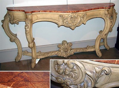 Lot 190 - Continental Rococo Style Cream Painted Faux...