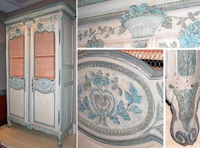Lot 508 - Provincial Louis XV Style Blue and Gray...