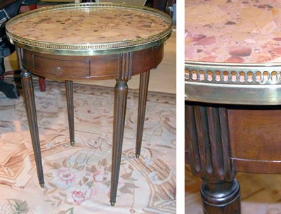 Lot 483 - Louis XVI Style Brass Mounted Marble Inset...