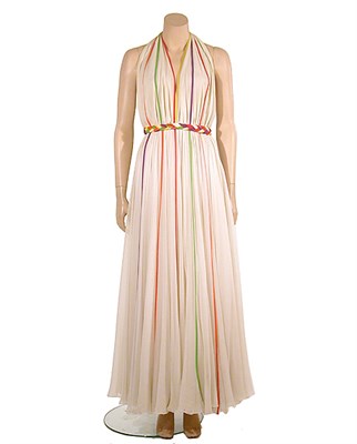 Lot 2156 - Galanos Maypole Chiffon Evening Dress American,...