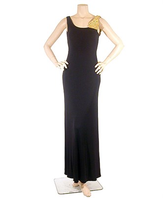 Lot 2109 - Mollie Parnis Black Jersey Evening Dress...