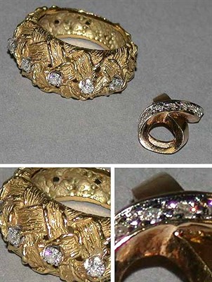Lot 59 - Two Gold and Diamond Jewelry Items