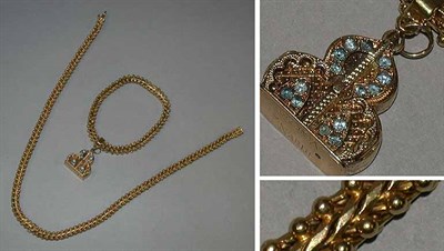 Lot 546 - Gold Combination Necklace and Bracelets and a Pendant