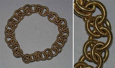 Lot 337 - Heavy Gold Link Bracelet