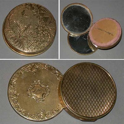 Lot 178 - Gold Compact and Mirror
