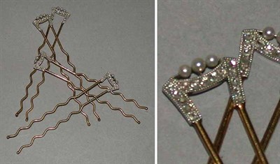 Lot 377 - Four Gold Hair Ornaments