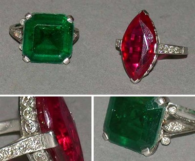 Lot 286 - Two Diamond and Synthetic Stone Rings