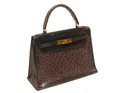 Lot 2289 - Hermes Taupe Ostrich Kelly Bag 12 x 10 inches,...