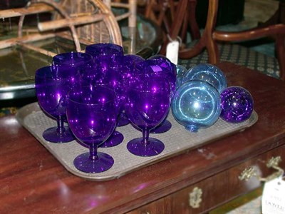 Lot 199 - Miscellaneous Group of Blue Glass Articles...