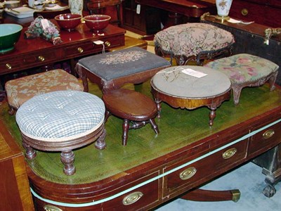 Lot 202 - Miscellaneous Group of Seven Upholstered Wood...