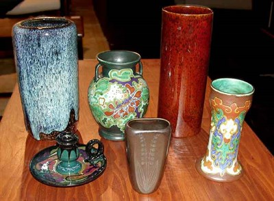 Lot 130 - Miscellaneous Group of Five Pottery Vases and...