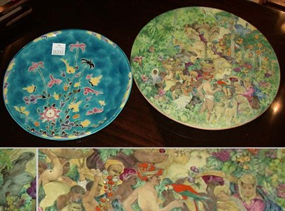 Lot 132 - Staffordshire Pottery Charger and Continental...