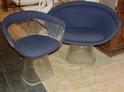 Lot 134 - Two Upholstered Chrome Armchairs Designed by...