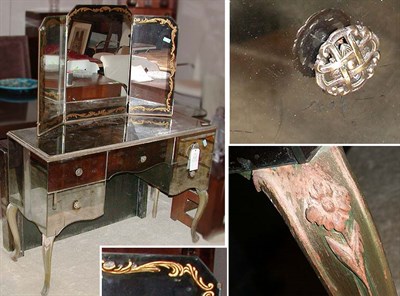 Lot 136 - Mirrored Vanity Table Together with a...