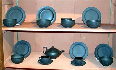 Lot 281 - Group of Wedgwood Black Basalt Table Articles...