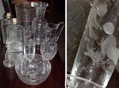Lot 146 - Miscellaneous Group of Eight Cut Glass Articles