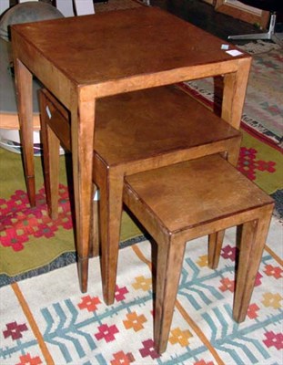 Lot 160 - Set of Three Burl-Wood Nesting Tables