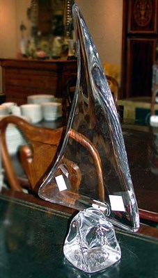 Lot 164 - Daum Glass Sculpture Together with a Painted...