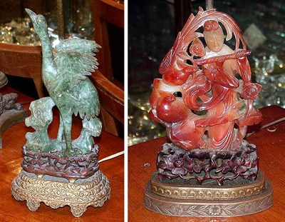 Lot 308 - Two Hardstone Lamps