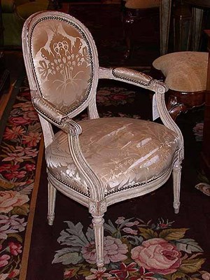 Lot 313 - Pair of Louis XVI Style Ivory Painted and...