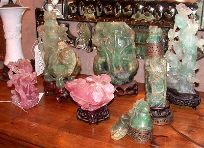Lot 319 - Group of Seven Hardstone Articles