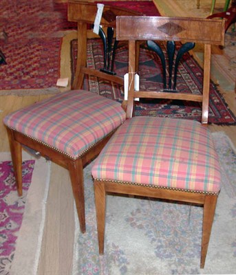 Lot 326 - Pair of Biedermeier Birch Side Chairs