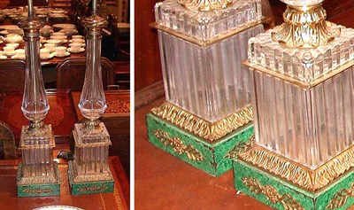 Lot 327 - Pair of Empire Style Gilt-Bronze Mounted Glass...