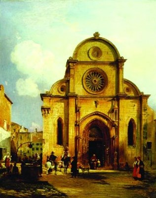 Lot 104 - Attributed to David Roberts CHURCH IN AN...