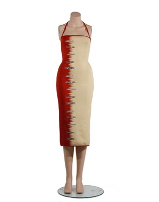 Lot 2190 - Herve Leger Stretch Kente Dress French, 1990s...
