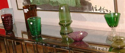 Lot 151A - Miscellaneous Group of Eight Glass Vases and Bowl