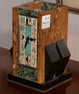 Lot 154A - Art Deco Marble and Enamel Clock