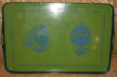 Lot 172A - Painted Metal Two-Handled Tray