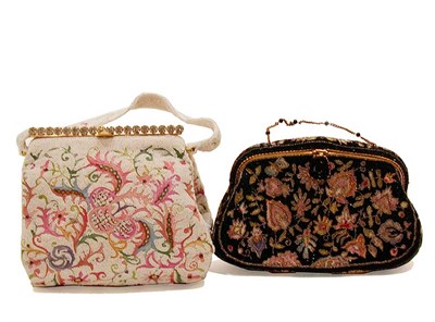 Lot 2240 - Two French Floral Beaded Evening Bags French,...