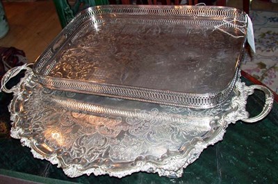 Lot 360 - Two Silver Plated Two-Handled Trays