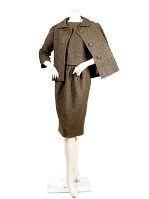 Lot 3488 - Yves Sant Laurent for Dior Couture Brown Wool...