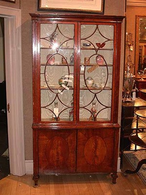 Lot 368 - Late Georgian Mahogany and Satinwood Bookcase