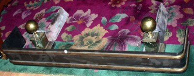 Lot 372 - Georgian Style Brass Fireplace Set Comprising...