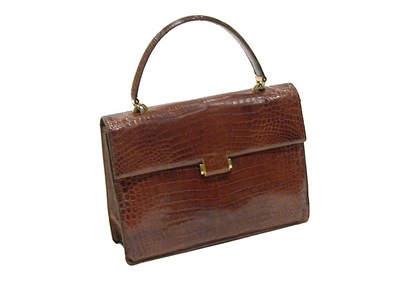Lot 2298 - Gucci Tan Crocodile Handbag Of rectangular...