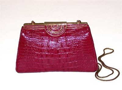 Lot 2275 - Judith Leiber Red Lizard Clutch Oblong pouch...