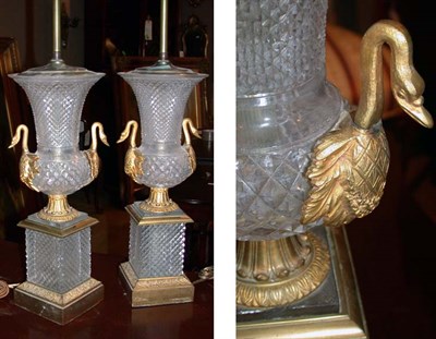 Lot 497 - Pair of Empire Style Gilt-Bronze Mounted Cut...